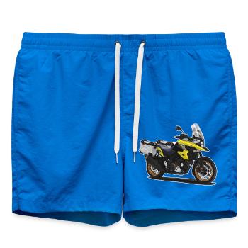Reiseenduro // Illustration // Motorrad - Badeshorts - Cobalt blue - Vorne