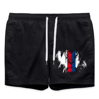 Lion de Lyon. France - Short de bain - noir - Devant - AI Model Male 185 light (185cm)