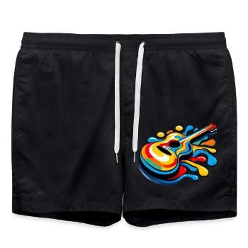 Melting Rainbow Guitar - Swim Trunks - black - Front - AI Model Male 185 light (185cm)