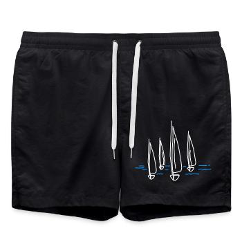 Segelboot Segeln Segelboote - Badeshorts - Schwarz - Vorne - AI Model Male 185 light (185cm)