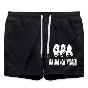 Opa - Badeshorts - Schwarz - Vorne - AI Model Male 185 light (185cm)