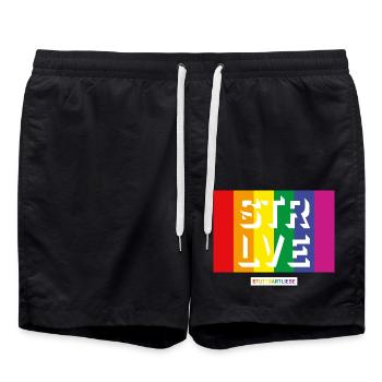 STRLVE #loveislove - Badeshorts - Schwarz - Vorne - AI Model Male 185 light (185cm)