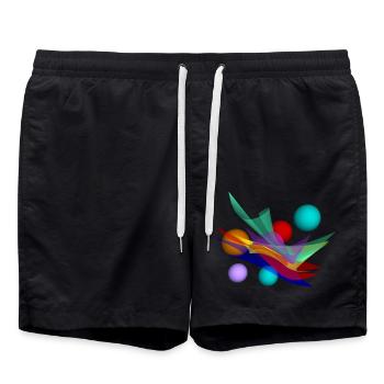 Design mit bicubic waves - Badeshorts - Schwarz - Vorne - AI Model Male 185 light (185cm)