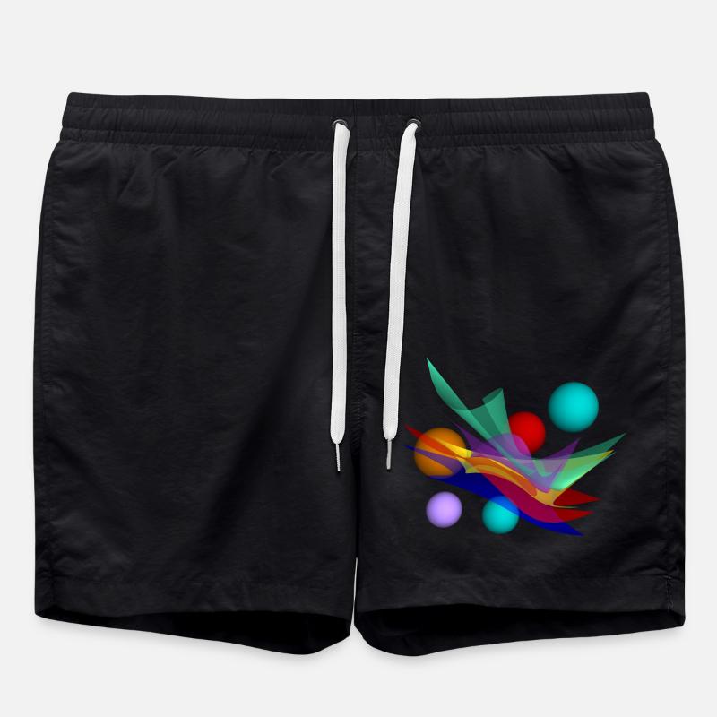 Design mit bicubic waves - Badeshorts - Schwarz