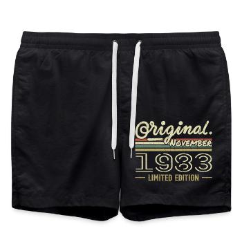 Novembre 1983 - Cadeau Anniversaire Novembre 1983 - Short de bain - noir - Devant - AI Model Male 185 light (185cm)