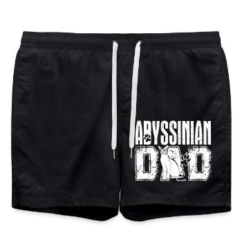 Abyssinian Abyssinian Cat Dad - Swim Trunks - black - Front - AI Model Male 185 light (185cm)