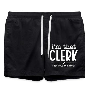 I’m That Clerk They Told You About Funny. - Swim Trunks - black - Front - AI Model Male 185 light (185cm)