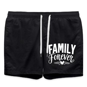 Familie für immer - Badeshorts - Schwarz - Vorne - AI Model Male 185 light (185cm)