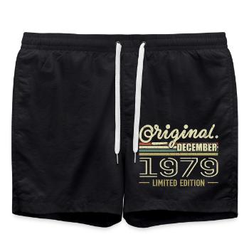 Décembre 1979 anniversaire Décembre 1979 Décembre - Short de bain - noir - Devant - AI Model Male 185 light (185cm)