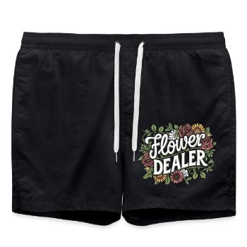 Flower Dealer 6 - Badeshorts - Schwarz - Vorne - AI Model Male 185 light (185cm)