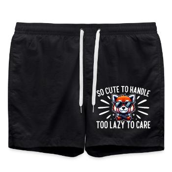 SI MIGNON À MANIPULER, TROP PARESSEUX POUR S’EN SOUCIER - Short de bain - noir - Devant - AI Model Male 185 light (185cm)