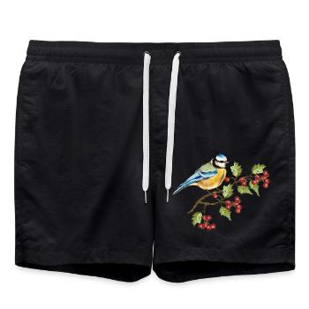 Oiseau coloré - Short de bain - noir - Devant - AI Model Male 185 light (185cm)
