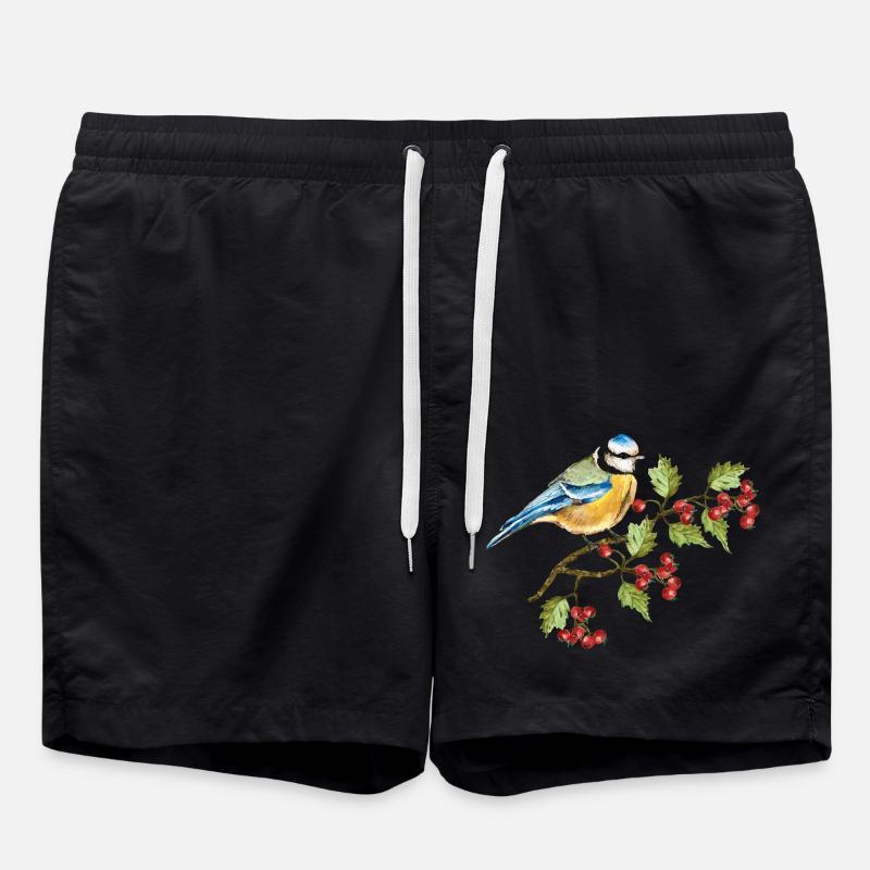 Bunter Vogel - Badeshorts - Schwarz