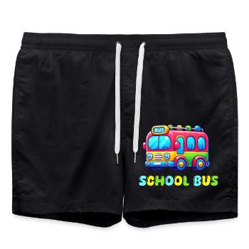 bus schule - Badeshorts - Schwarz - Vorne - AI Model Male 185 light (185cm)