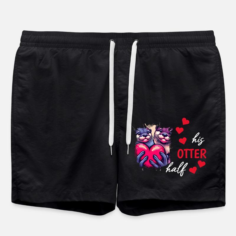 Loutre demi-amour cadeau - Short de bain - noir