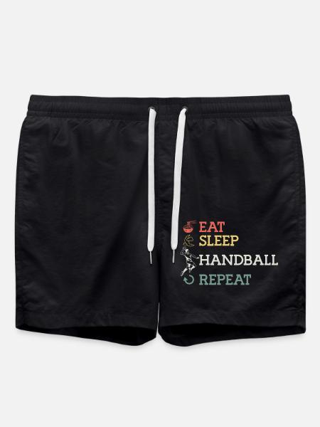 Eat Sleep Handball Repeat - Sporty design til - Badeshorts - sort