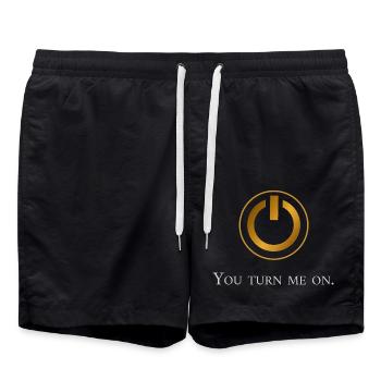 You turn me on - Badeshorts - Schwarz - Vorne - AI Model Male 185 light (185cm)
