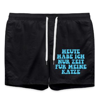 Heute habe ich nur Zeit für meine Katze - Badeshorts - Schwarz - Vorne - AI Model Male 185 light (185cm)