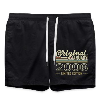 January 2006 Birthday January 2006 Gift 2006 - Swim Trunks - black - Front - AI Model Male 185 light (185cm)