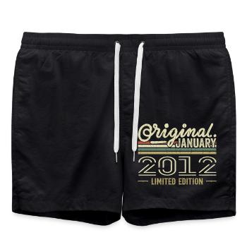 January 2012 Birthday January 2012 Gift 2012 - Swim Trunks - black - Front - AI Model Male 185 light (185cm)