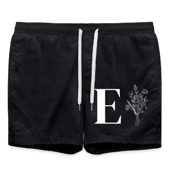 Lette e fleurs minimalistes - Short de bain - noir - Devant - AI Model Male 185 light (185cm)
