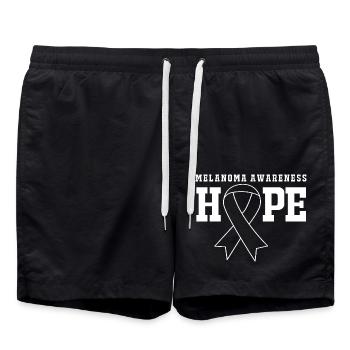 Skin cancer melanoma - Swim Trunks - black - Front - AI Model Male 185 light (185cm)
