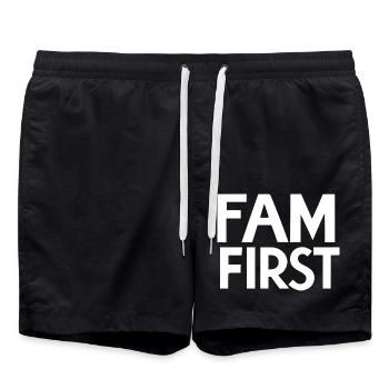 Fam First - Short de bain - noir - Devant - AI Model Male 185 light (185cm)