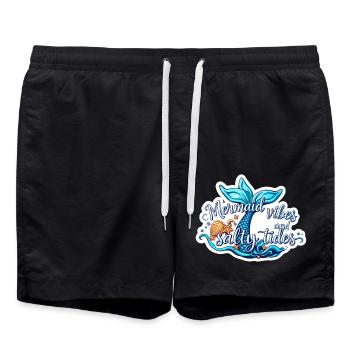 Mermaid Vibes Ocean Aesthetic Beach Lover Fantasy - Swim Trunks - black - Front - AI Model Male 185 light (185cm)
