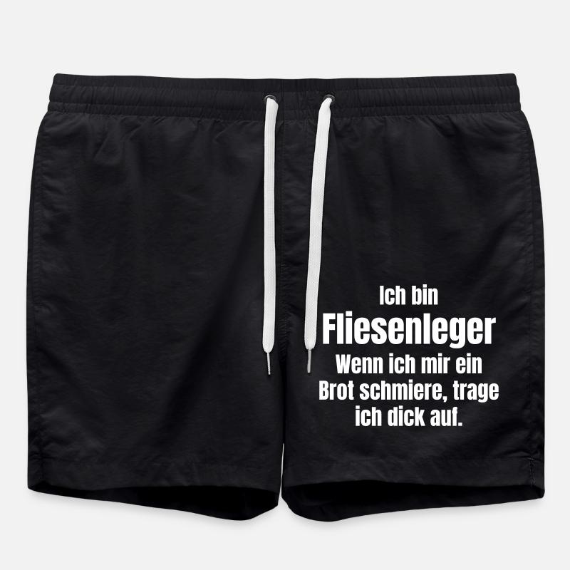Fliesenleger trägt dich auf. - Badeshorts - Schwarz
