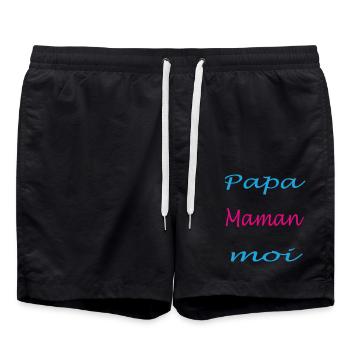 Papa plus maman - Short de bain - noir - Devant - AI Model Male 185 light (185cm)