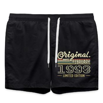 February 1998 Gift - February 1998 Birthday - Swim Trunks - black - Front - AI Model Male 185 light (185cm)