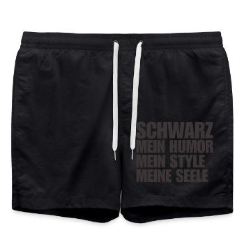 Black My Humor My Soul My Style Saying - Swim Trunks - black - Front - AI Model Male 185 light (185cm)