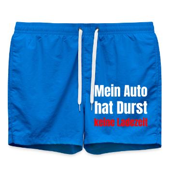 Mein Auto hat Durst, keine Ladezeit - Badeshorts - Cobalt blue - Vorne