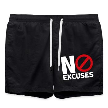 PAS D’EXCUSES blanc - Short de bain - noir - Devant - AI Model Male 185 light (185cm)