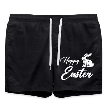 Bunny Happy Easter - Swim Trunks - black - Front - AI Model Male 185 light (185cm)