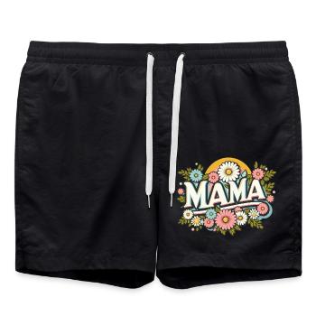 Maman florale - Short de bain - noir - Devant - AI Model Male 185 light (185cm)