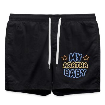 Geschenk für Agatha - Badeshorts - Schwarz - Vorne - AI Model Male 185 light (185cm)