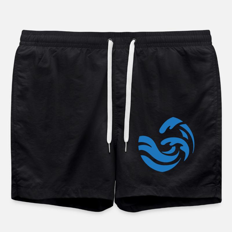 Conception simple de vague bleue - Short de bain - noir