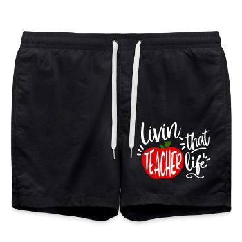 Living That Teacher Life - Swim Trunks - black - Front - AI Model Male 185 light (185cm)