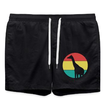 Giraffe in einem farbigen Kreis - Badeshorts - Schwarz - Vorne - AI Model Male 185 light (185cm)