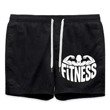 Fitness - Cool Gym Logo - Swim Trunks - black - Front - AI Model Male 185 light (185cm)