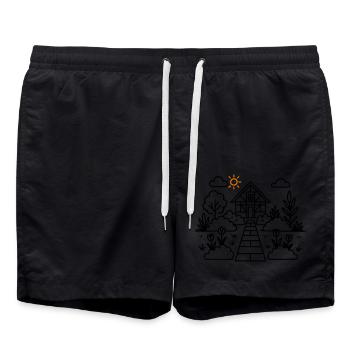 Allotment Garden Nature - Swim Trunks - black - Front - AI Model Male 185 light (185cm)