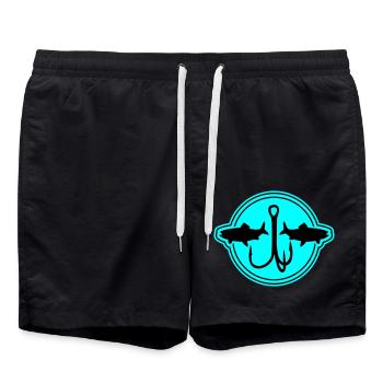 Symbole de pêche Hameçon - Short de bain - noir - Devant - AI Model Male 185 light (185cm)