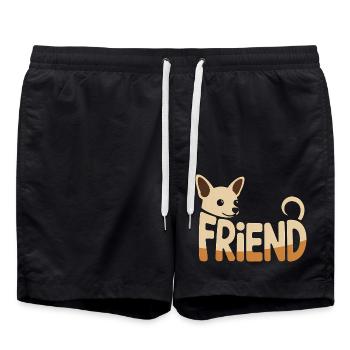 Ami chien Chihuahua - Logo d’animal de compagnie cool - Short de bain - noir - Devant - AI Model Male 185 light (185cm)