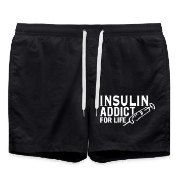 Diabetes Awareness Insulin Addict For Life - Swim Trunks - black - Front - AI Model Male 185 light (185cm)
