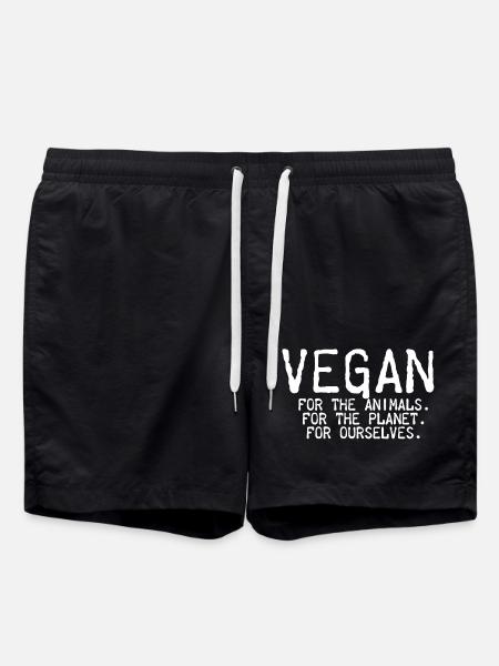 Vegan For The Animals - Swim Trunks - black