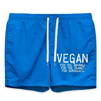 Vegan For The Animals - Swim Trunks - cobalt blue - Front