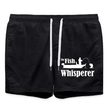 Fishing The Fish Whisperer - Swim Trunks - black - Front - AI Model Male 185 light (185cm)