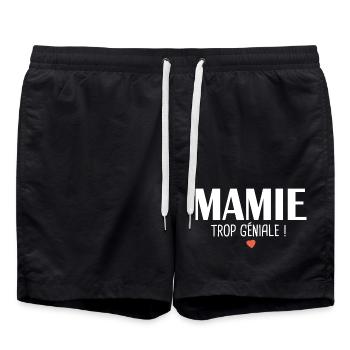 Mamie trop géniale Cadeau mamie grand mère - Short de bain - noir - Devant - AI Model Male 185 light (185cm)