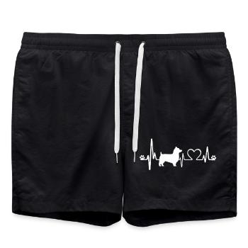 Australian Terrier Heartbeat - Swim Trunks - black - Front - AI Model Male 185 light (185cm)